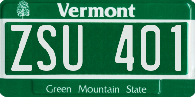 VT license plate ZSU401