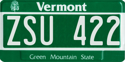 VT license plate ZSU422