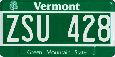 VT license plate ZSU428