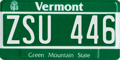 VT license plate ZSU446