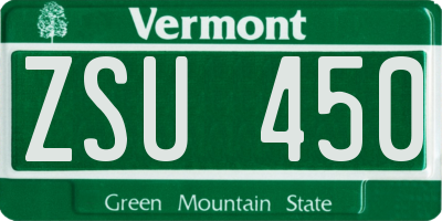 VT license plate ZSU450