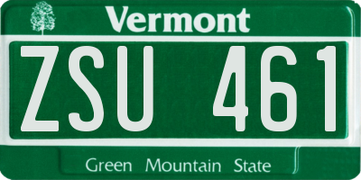 VT license plate ZSU461