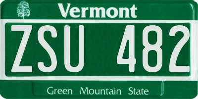 VT license plate ZSU482