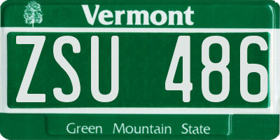 VT license plate ZSU486