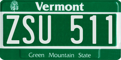 VT license plate ZSU511