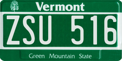 VT license plate ZSU516