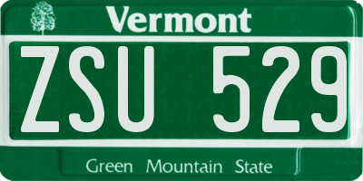 VT license plate ZSU529