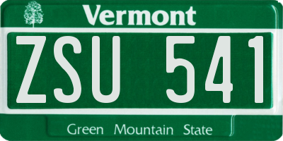 VT license plate ZSU541
