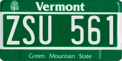 VT license plate ZSU561
