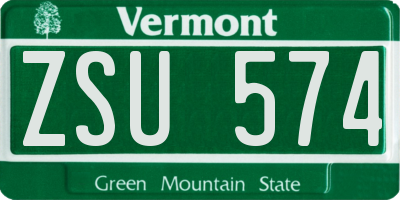 VT license plate ZSU574