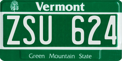VT license plate ZSU624