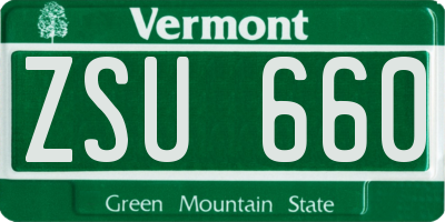 VT license plate ZSU660