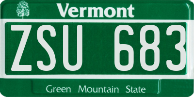 VT license plate ZSU683