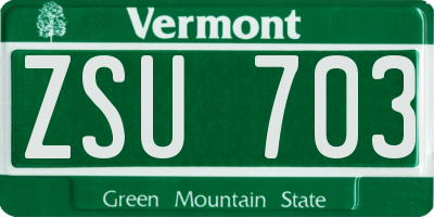 VT license plate ZSU703