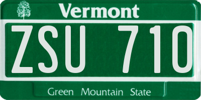 VT license plate ZSU710