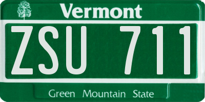 VT license plate ZSU711