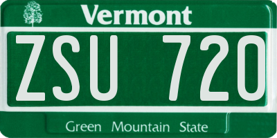 VT license plate ZSU720