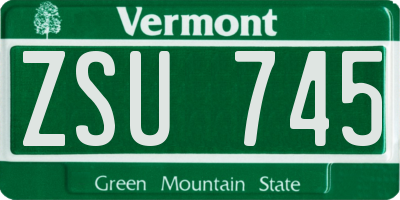 VT license plate ZSU745