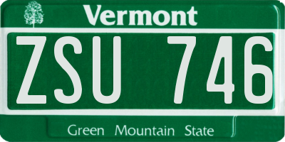 VT license plate ZSU746