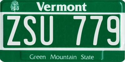VT license plate ZSU779