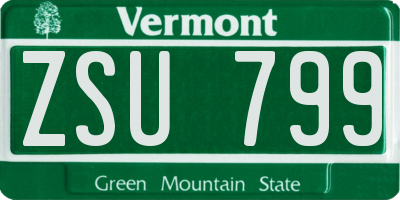 VT license plate ZSU799
