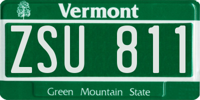 VT license plate ZSU811