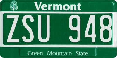 VT license plate ZSU948