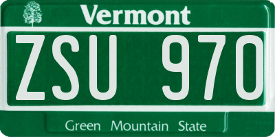VT license plate ZSU970