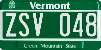 VT license plate ZSV048
