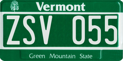 VT license plate ZSV055
