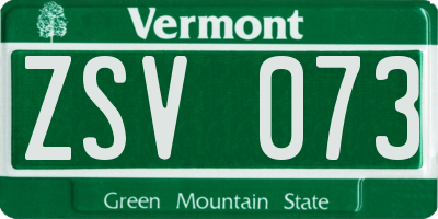 VT license plate ZSV073