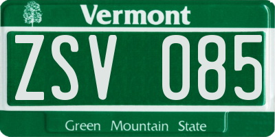 VT license plate ZSV085