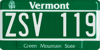 VT license plate ZSV119