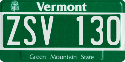 VT license plate ZSV130