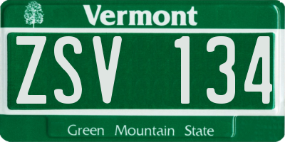 VT license plate ZSV134