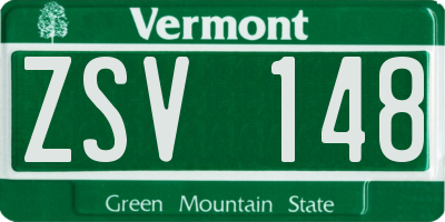 VT license plate ZSV148