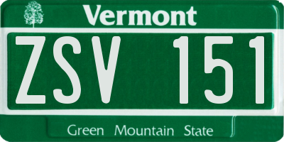 VT license plate ZSV151