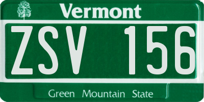 VT license plate ZSV156