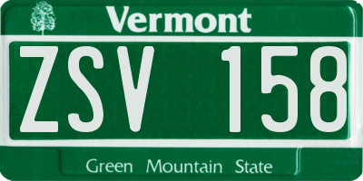 VT license plate ZSV158