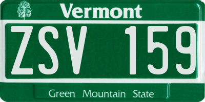 VT license plate ZSV159