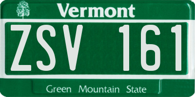 VT license plate ZSV161