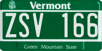 VT license plate ZSV166
