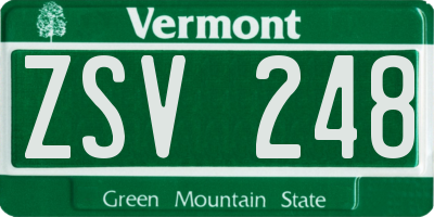 VT license plate ZSV248