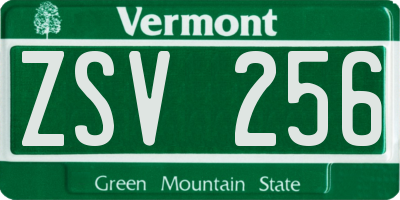 VT license plate ZSV256