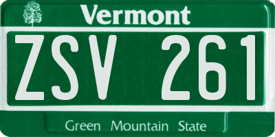VT license plate ZSV261