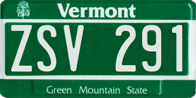 VT license plate ZSV291