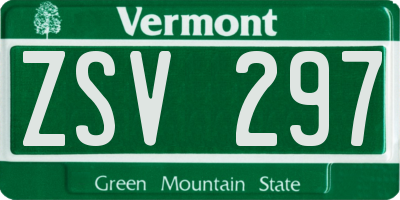 VT license plate ZSV297