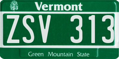 VT license plate ZSV313