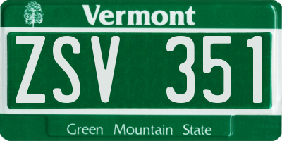 VT license plate ZSV351