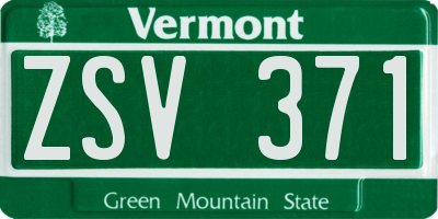 VT license plate ZSV371